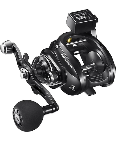 Piscifun Alijoz 400 Lc Trolling Reel w/ Line Counter, Low Profile Casting Reel 38Lbs Max Drag 8+1 Stainless Reel for Fresh & Saltwater Musky 5.5:1 Gea