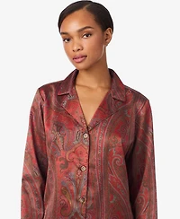 Lauren Ralph Women's Notch Collar and Long Pant Pajama Set