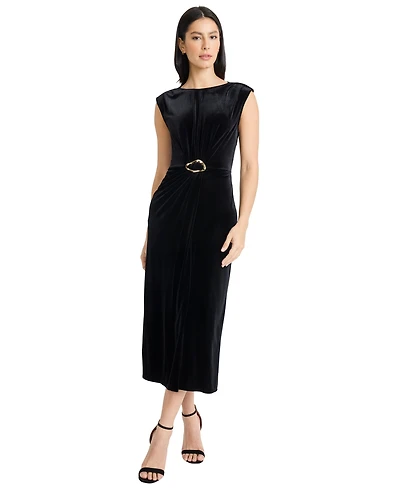 Maggy London Women's Boat Neck Midi Dress