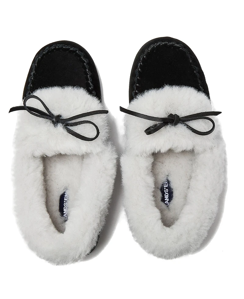 Lands' End Women's Fluffy Lined Indoor Outdoor Moccasin Slippers