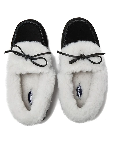Lands' End Women's Fluffy Lined Indoor Outdoor Moccasin Slippers