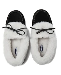 Lands' End Women's Fluffy Lined Indoor Outdoor Moccasin Slippers