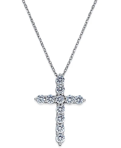 Diamond Cross Pendant Necklace (1 ct. t.w.) in 14k White Gold
