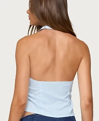 Edikted Women's Debra Tailored Pinstripe Button Up Top