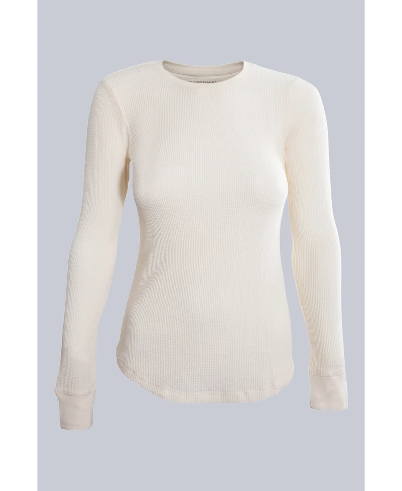 Watson'S Women's Waffle Long Sleeve Thermal Crew