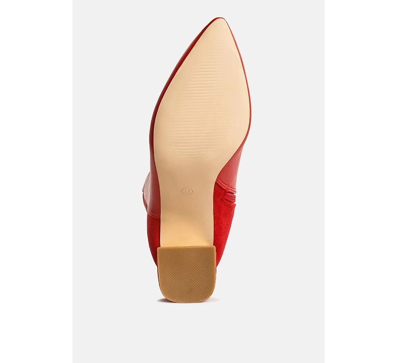 London Rag Desire Suede Back Panel High Ankle Boots Women
