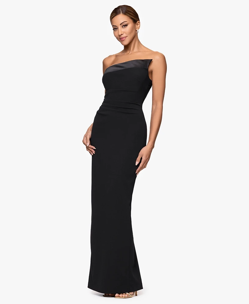 Xscape Women's Asymmetric Neck Maxi Dress