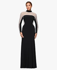 Xscape Women's Mock Neck Maxi Dress