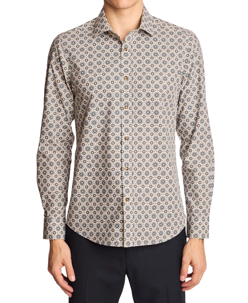 Paisley & Gray Men's Samuel Spread Collar Patterned Shirt