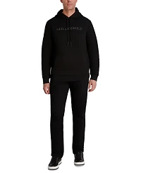 Karl Lagerfeld Paris Men's Embossed Logo Detail Pull-On Hoodie
