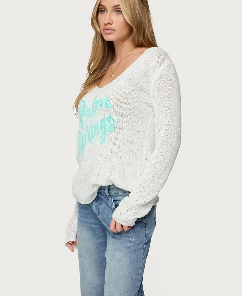 Edikted Womens Palm Springs Light Knit Sweater