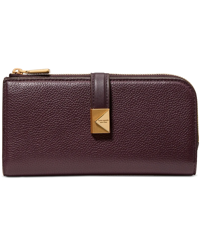 kate spade new york Deco Pebbled Leather Zip Slim Wallet