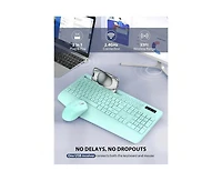 Wireless Keyboard And Mouse Combo - Full - Sized Keyboard With Wrist Rest, Phone Holder, 2.4GHz Cordless Keyboard Mouse Computer, Laptop