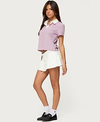 Edikted Women's Lennie Striped Polo Top