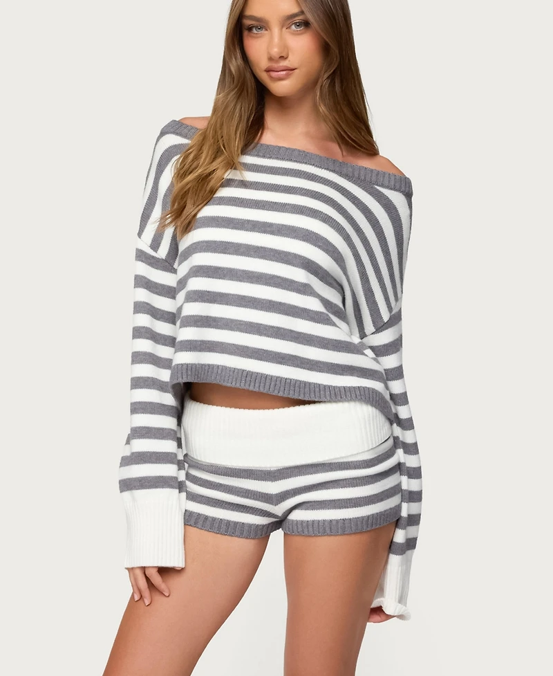 Edikted Women's Saphi Striped Oversized Knit Sweater