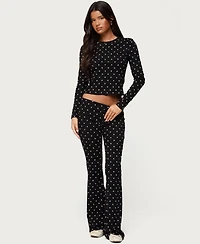 Edikted Women's Daliya Polka Dot Fold Over Pants