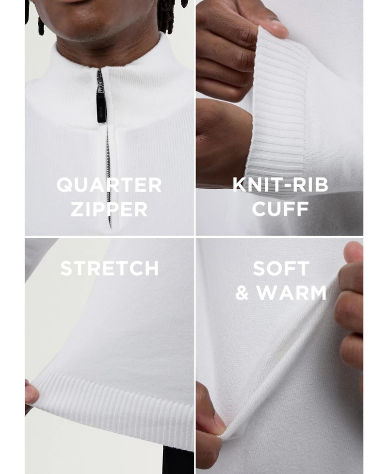 Xray Men's Quarter Zip Mock Neck Sweater