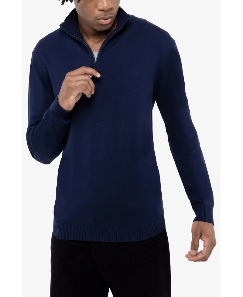 X Ray Men's Quarter Zip Mock Neck Sweater
