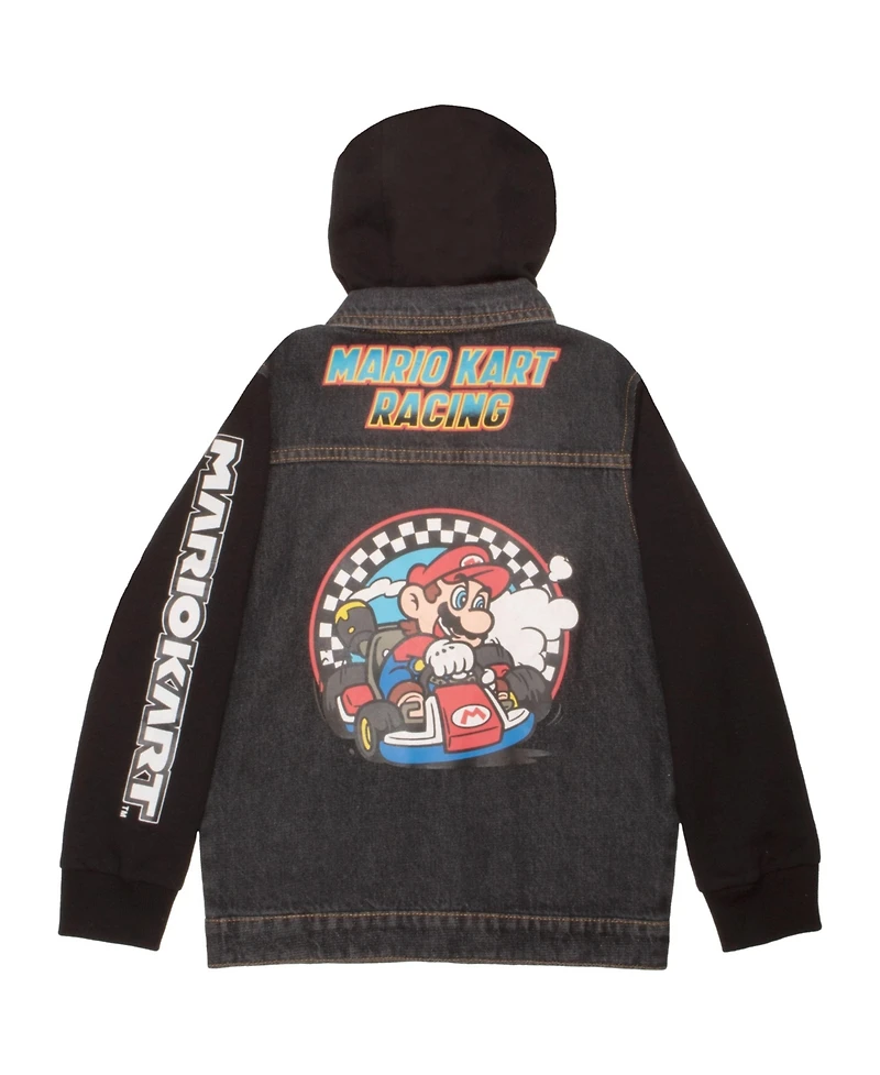 Mario Kart Boys Super Casual Fashion Denim Hoodie Jacket