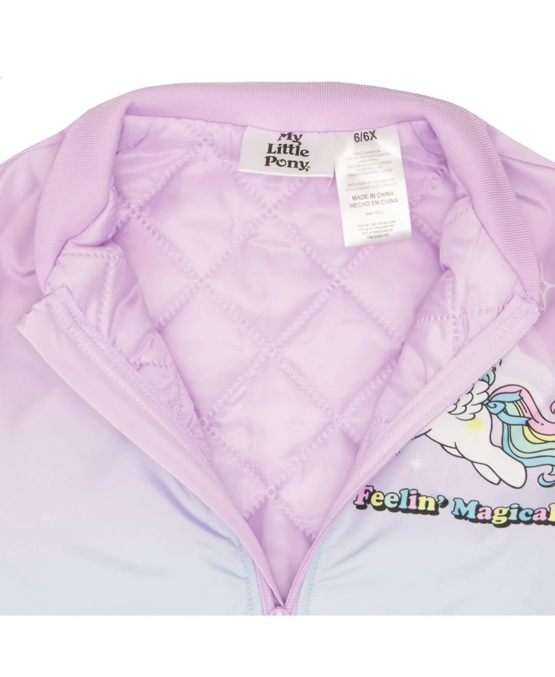 My Little Pony Girls My Pony Lightweight Zip-Up Graphic Print Bomber Jacket