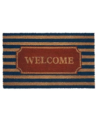 Kate Aurora Hyde Park Half Circle Welcome Coir Bristled Outdoor All Season Mat With Rubber Trim - 18"x30"
