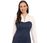 London Times Women's Collared Denim Dress