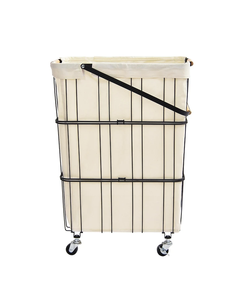 Oceanstar Mobile Rolling Storage Laundry Basket Cart with Handle