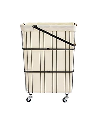 Oceanstar Mobile Rolling Storage Laundry Basket Cart with Handle