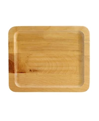 MegaChef 4 Piece Mini Cast Iron Square Pan with Wood Tray