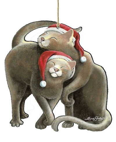 Designocracy Santa Cats Wooden Ornament by L. Seeley