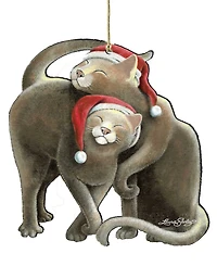 Designocracy Santa Cats Wooden Ornament by L. Seeley
