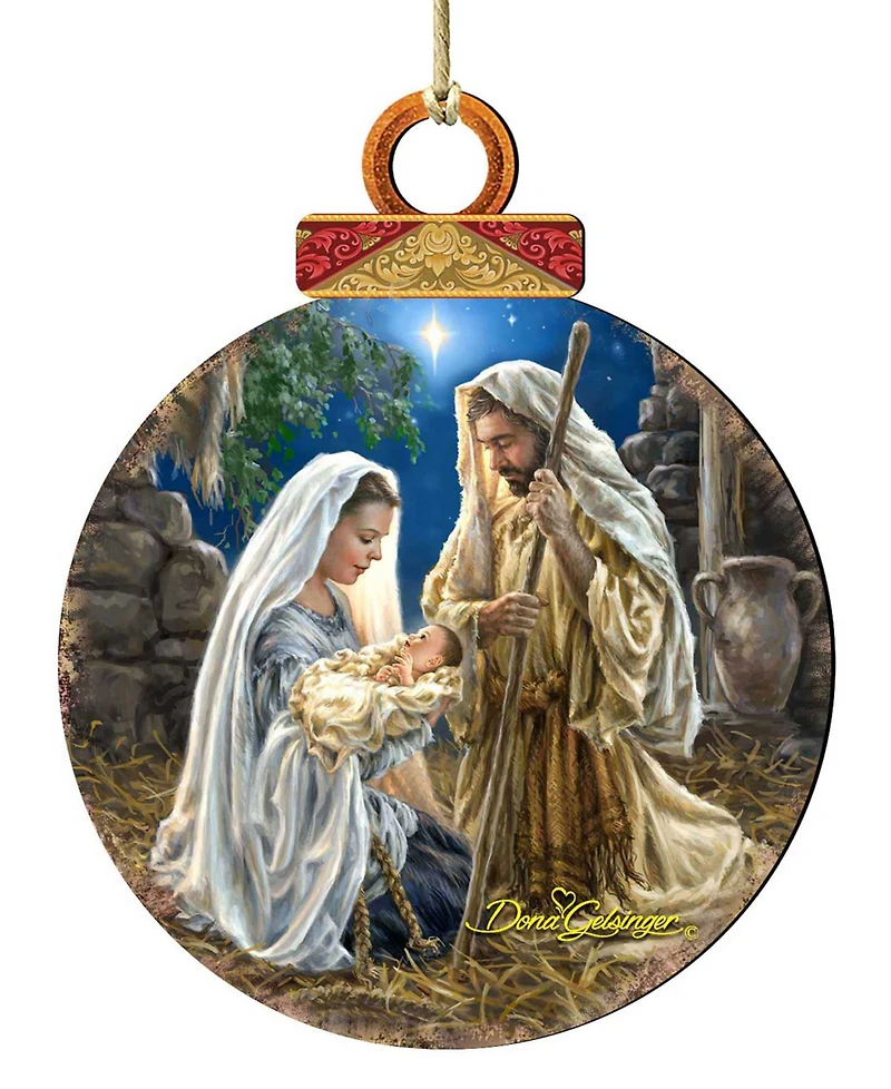 Designocracy Glory to God Ball Wood Holiday Ornament