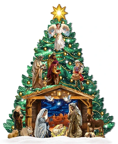 Designocracy Nativity Christmas Tree Garden Indoor Decor