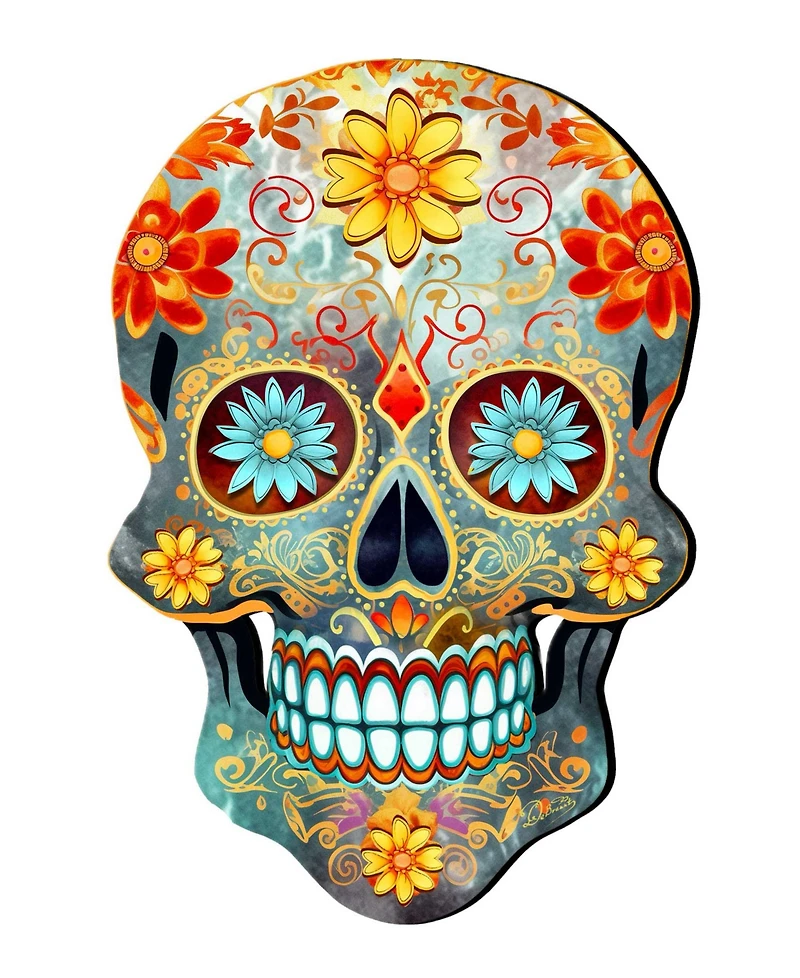 Designocracy Sugar Skull Holiday Door Decor