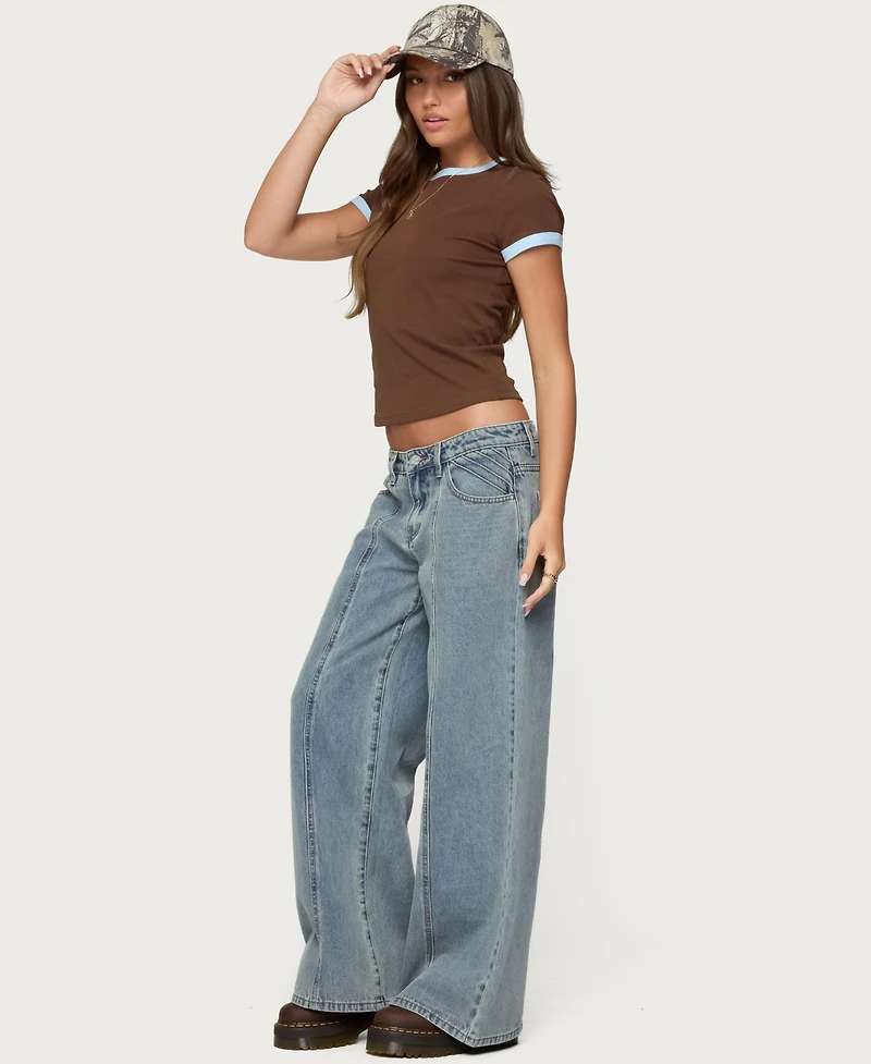 Edikted Women's Zeke Contrast T Shirt