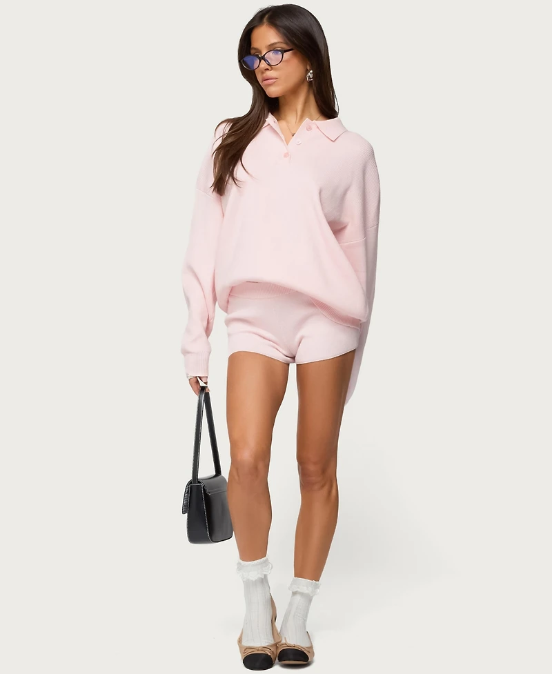 Edikted Women's Lorie Ribbed Knit Shorts