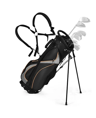 Gymax Golf Stand Bag Portable Lightweight Golf Carry Club Bag w/ 8-way Divider