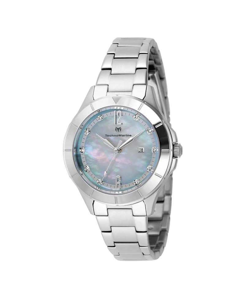Technomarine Women's Tm-826000 Luna Quartz White, Blue Dial Watch