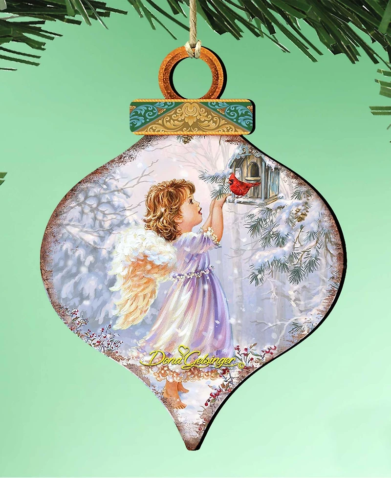 Designocracy Red Robin Woodland Angel Ornament