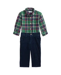 Polo Ralph Lauren Baby Boys 2-Piece Long Sleeves Shirt and Pants Set