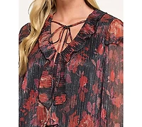 Seni & Cade Juniors' Ruffle Long Sleeve Dress