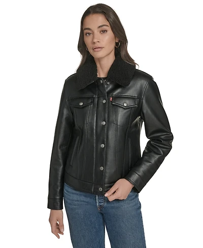 Levi's Women's Regular Faux Leather Trucker Jacket
