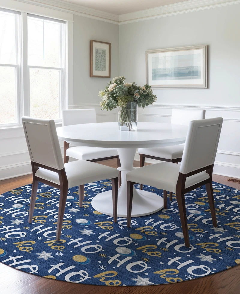 Addison Holiday Washable Indoor/Outdoor ACN1810 8'x8' Round Area Rug