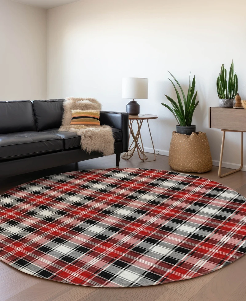 Addison Holiday Washable Indoor/Outdoor ACN1817 8'x8' Round Area Rug