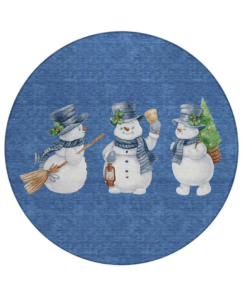 Addison Holiday Washable Indoor/Outdoor ACN1826 8'x8' Round Area Rug