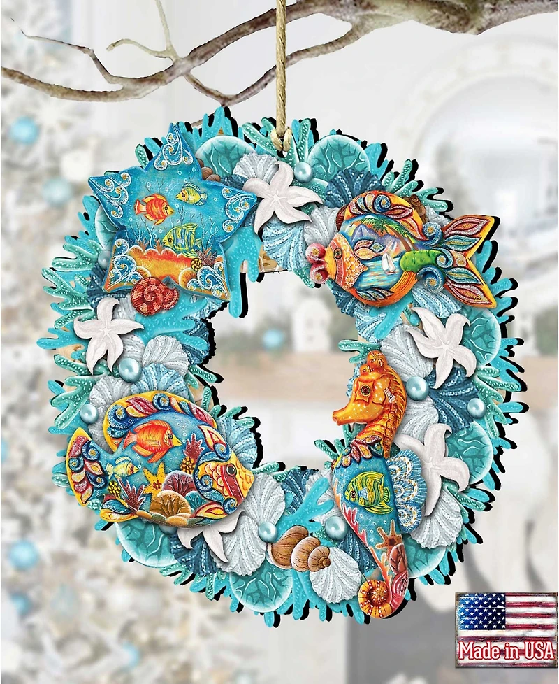 Designocracy Costal Sea Creatures Wreath Ornament