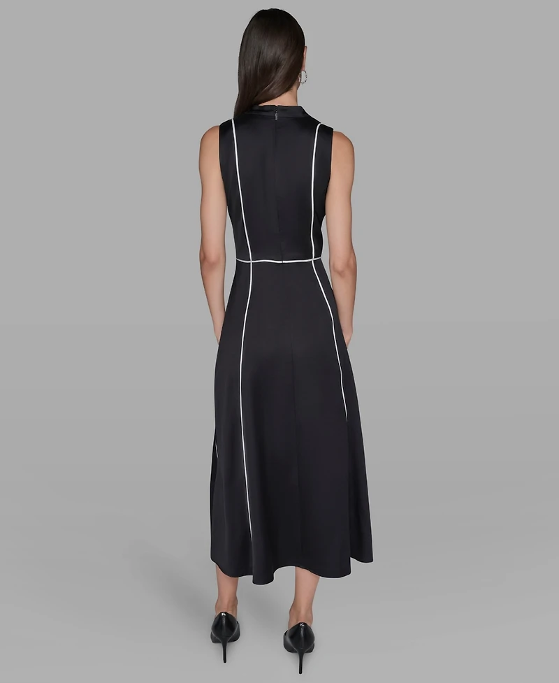 Karl Lagerfeld Paris Women's Mock Neck Midi Dress