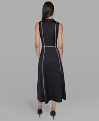 Karl Lagerfeld Paris Women's Mock Neck Midi Dress