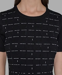 Karl Lagerfeld Paris Women's Embellished Crew Neck Sweater Dress