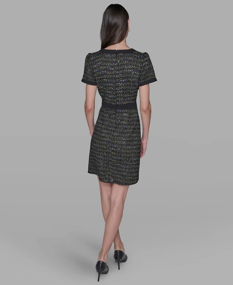 Karl Lagerfeld Paris Women's Crew Neck Sheath Dress